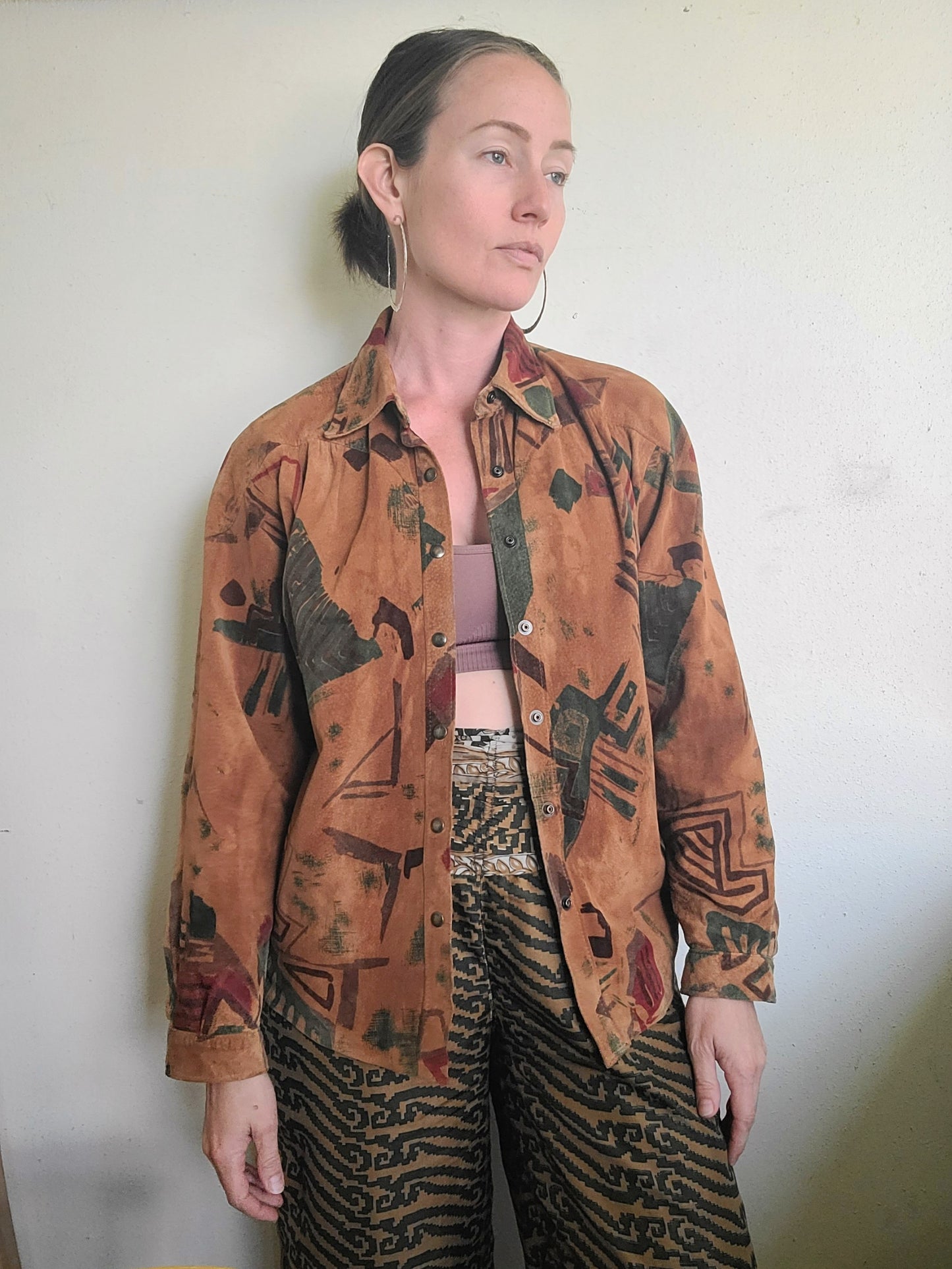 The Southwestern VTG 80s Handmade Suede Shirt Jacket S/M