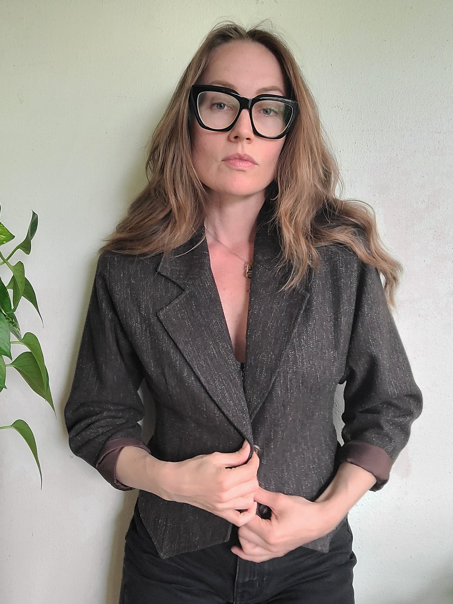 The Coffee Shop Writer Vintage 80s Wool Cropped Blazer M