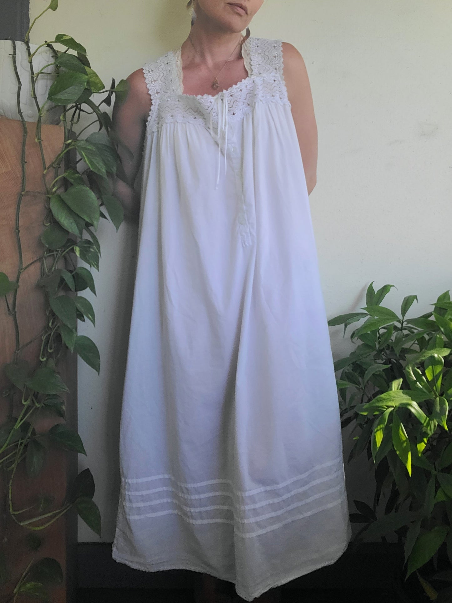 The Felicity White Cotton Nightgown Dress XL