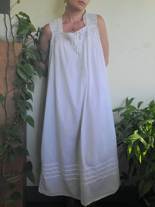 The Felicity White Cotton Nightgown Dress XL