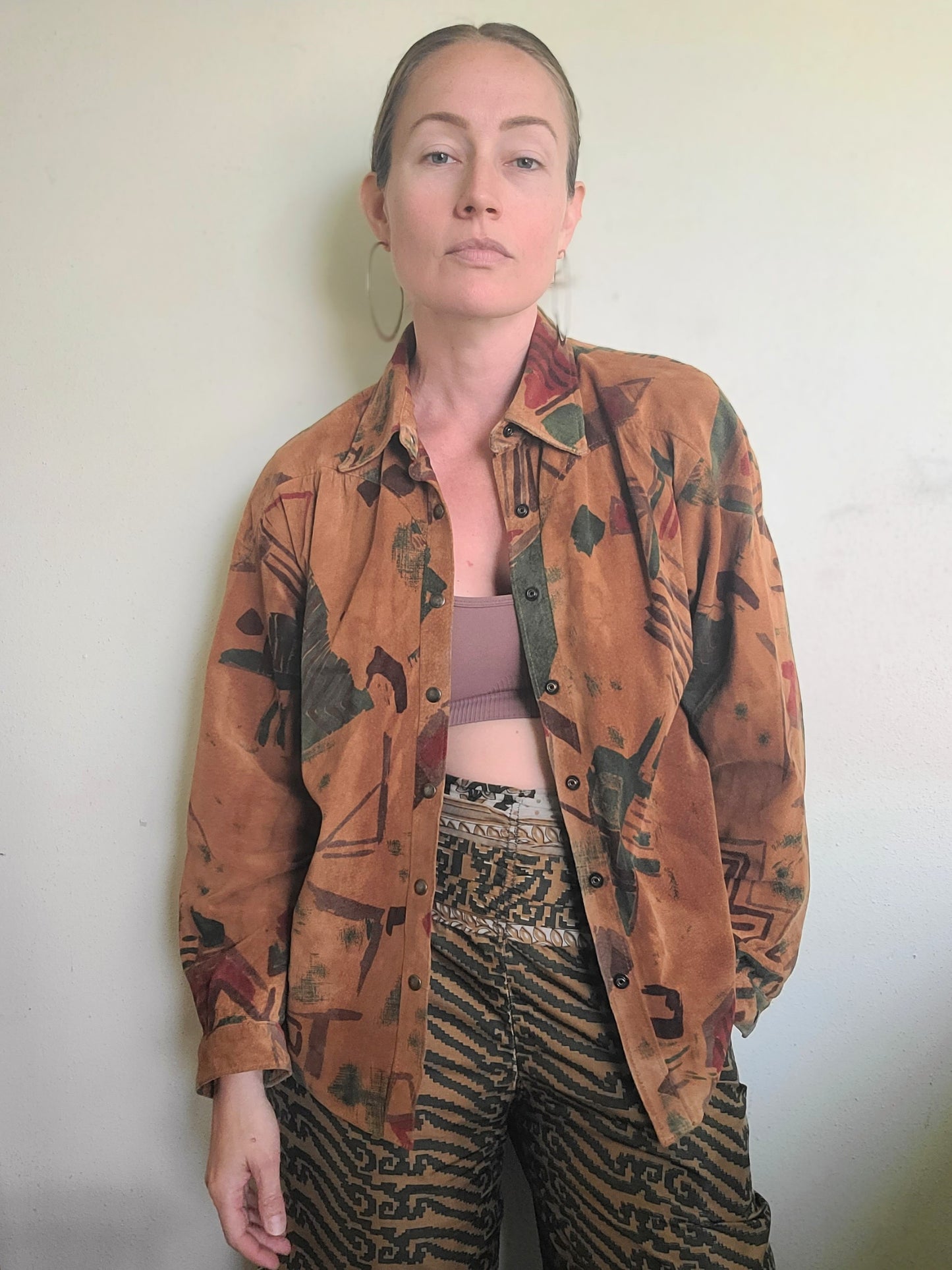 The Southwestern VTG 80s Handmade Suede Shirt Jacket S/M