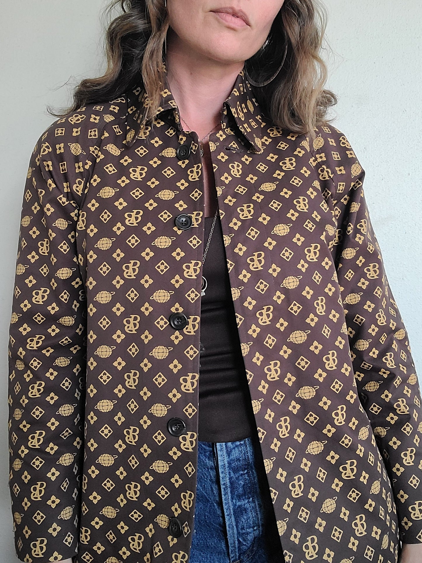 BEAMS BOY Vintage Late 90s Y2K Era Signature Monogram Jacket Coat S