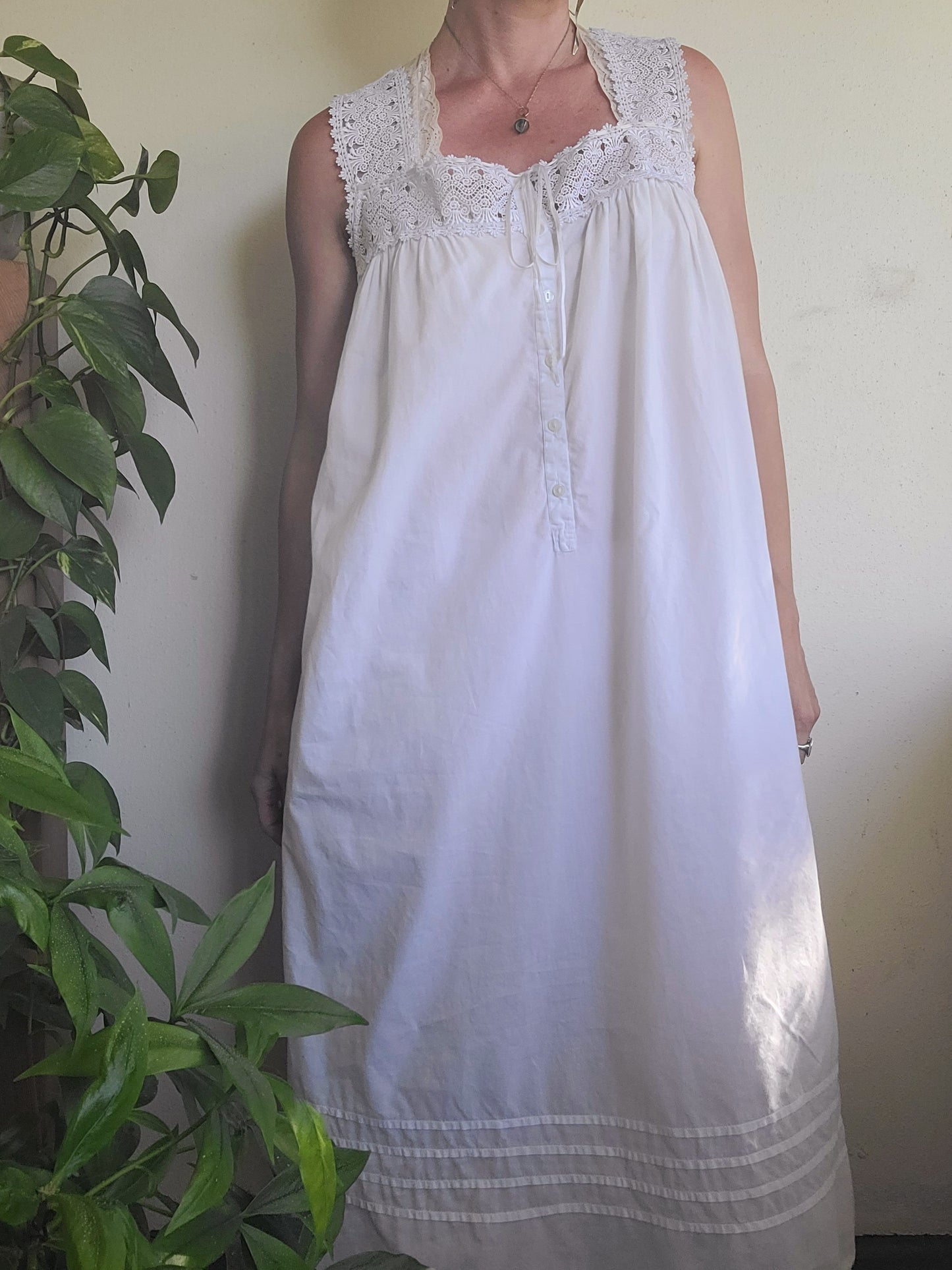 The Felicity White Cotton Nightgown Dress XL