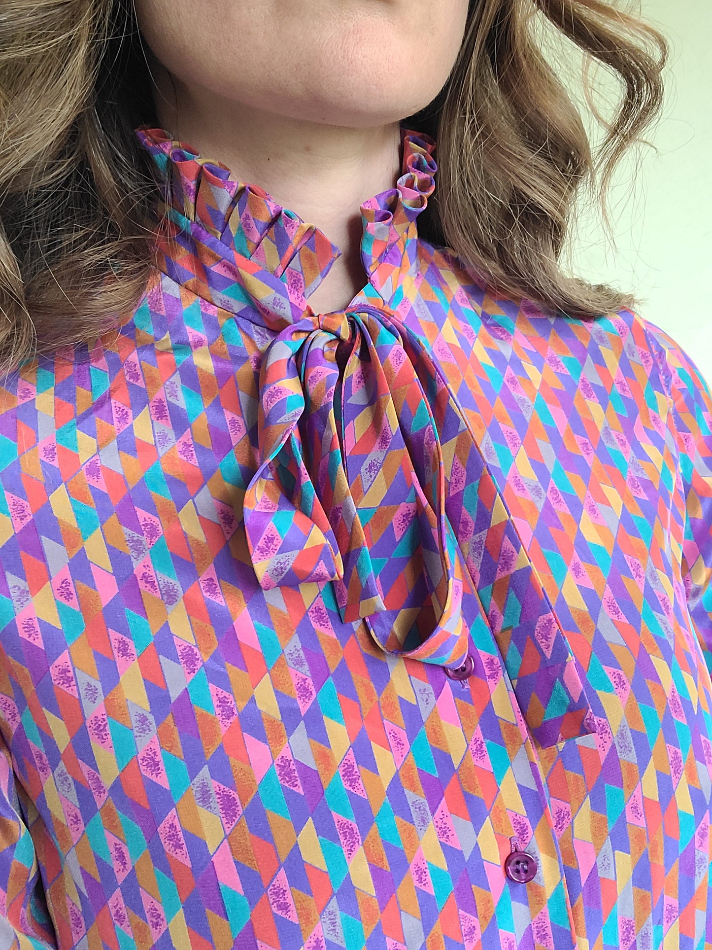 The Rainbow 1960s Vintage Blouse by Abe Schrader XS Petite