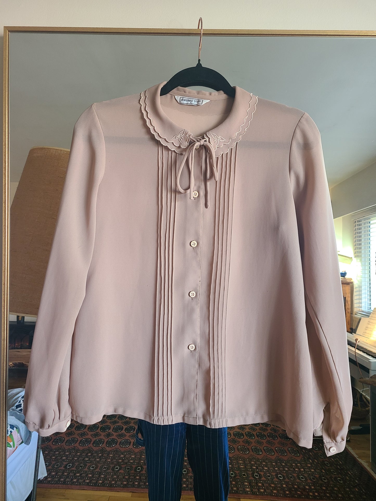 The Lady Edith Chiffon Vintage Blouse M