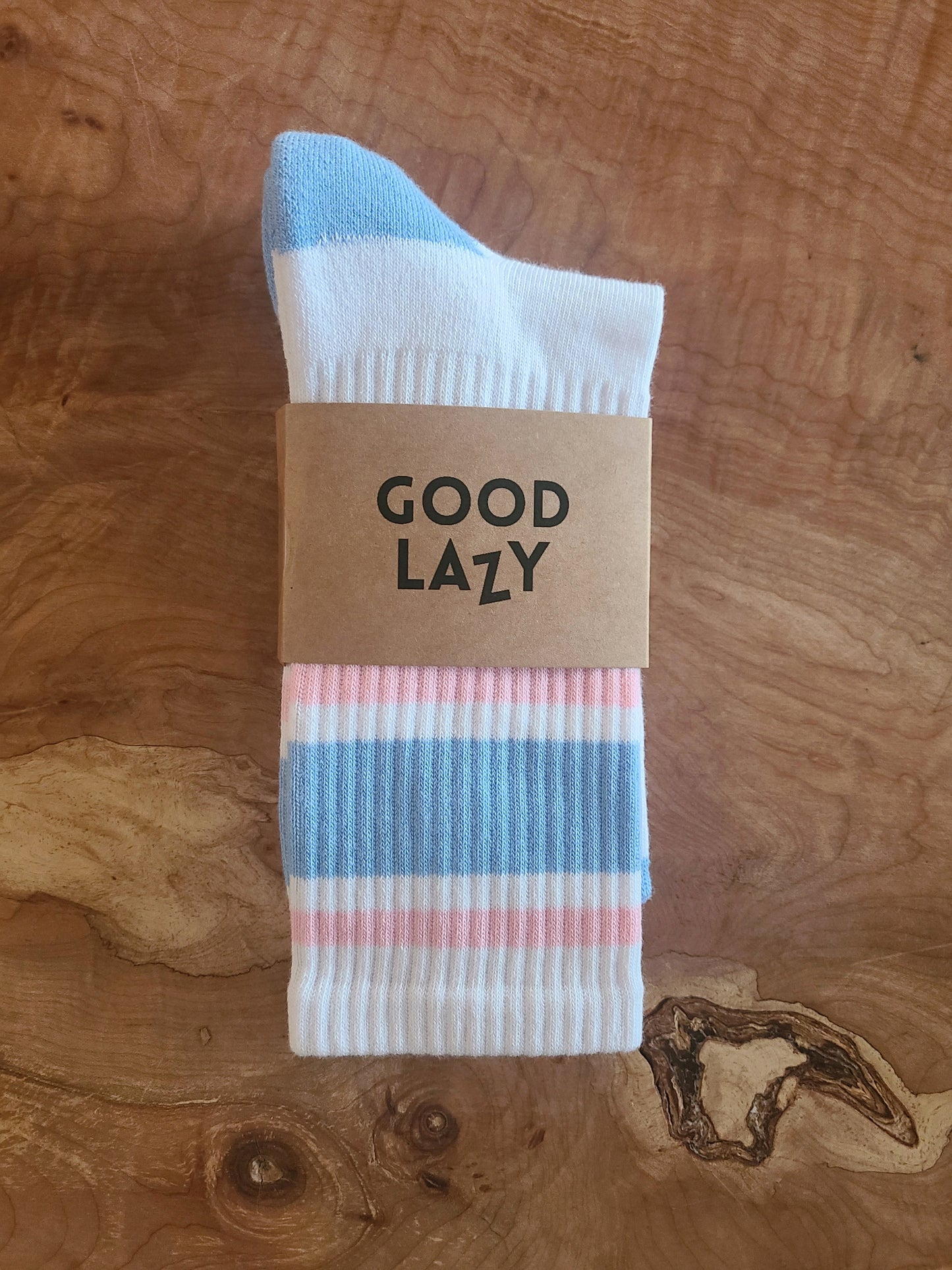 The GoodLazy Retro Athletic Organic Cotton Crew Sock - White