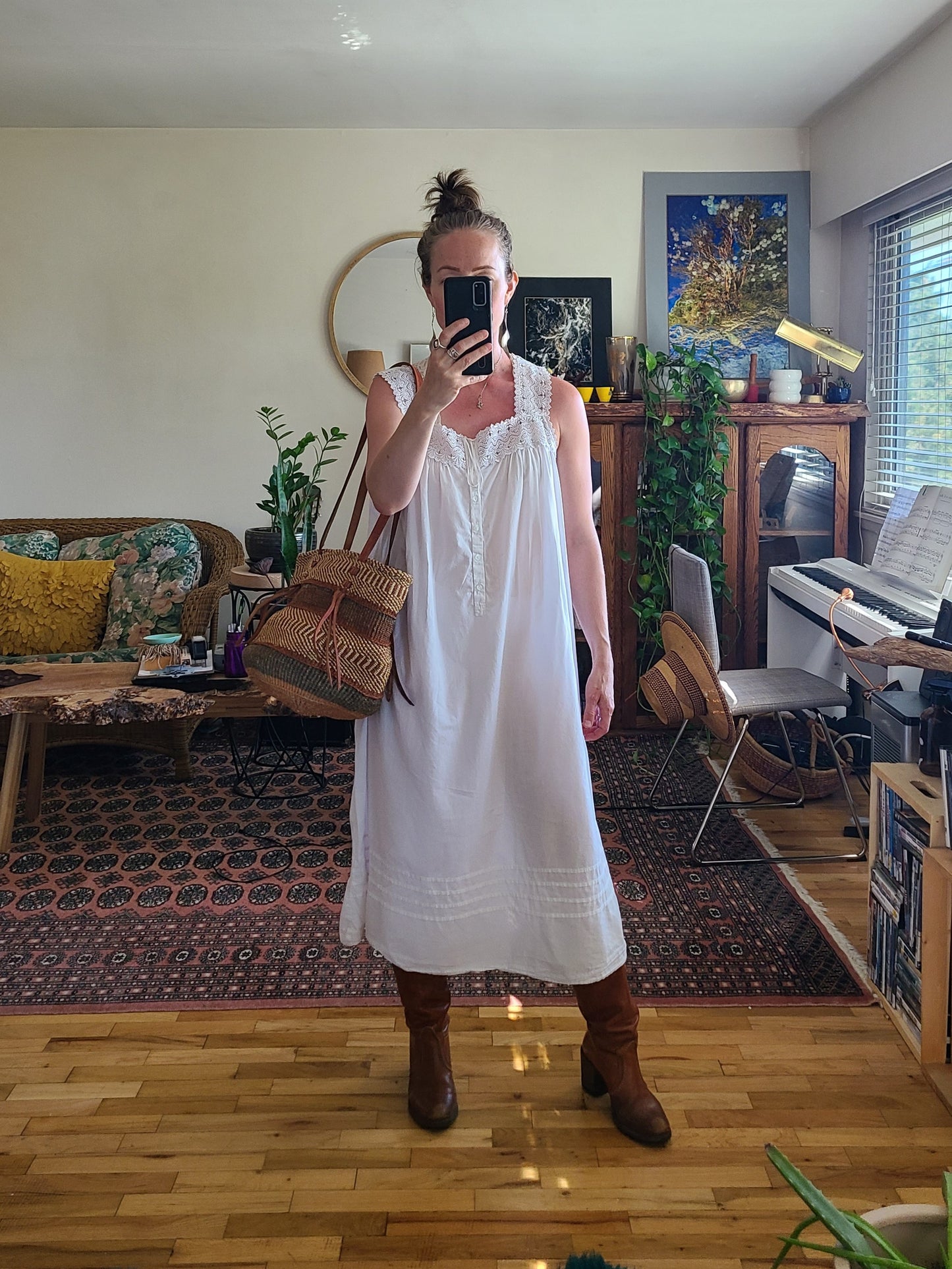 The Felicity White Cotton Nightgown Dress XL