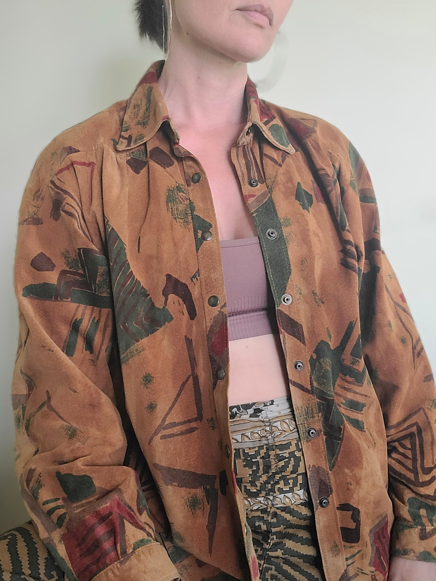 The Southwestern VTG 80s Handmade Suede Shirt Jacket S/M