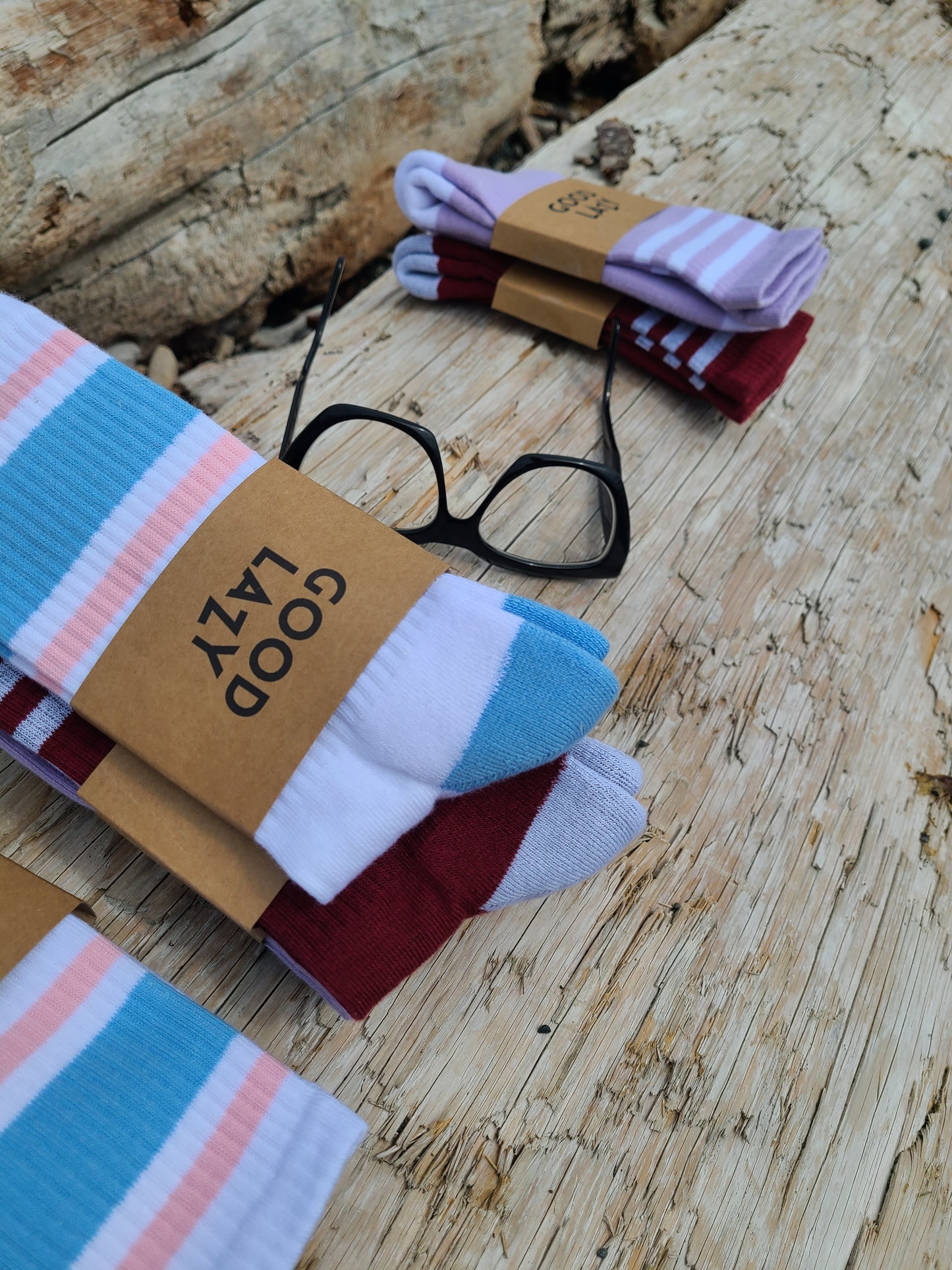 The GoodLazy Athletic Retro Organic Cotton Crew Sock - Dark Red