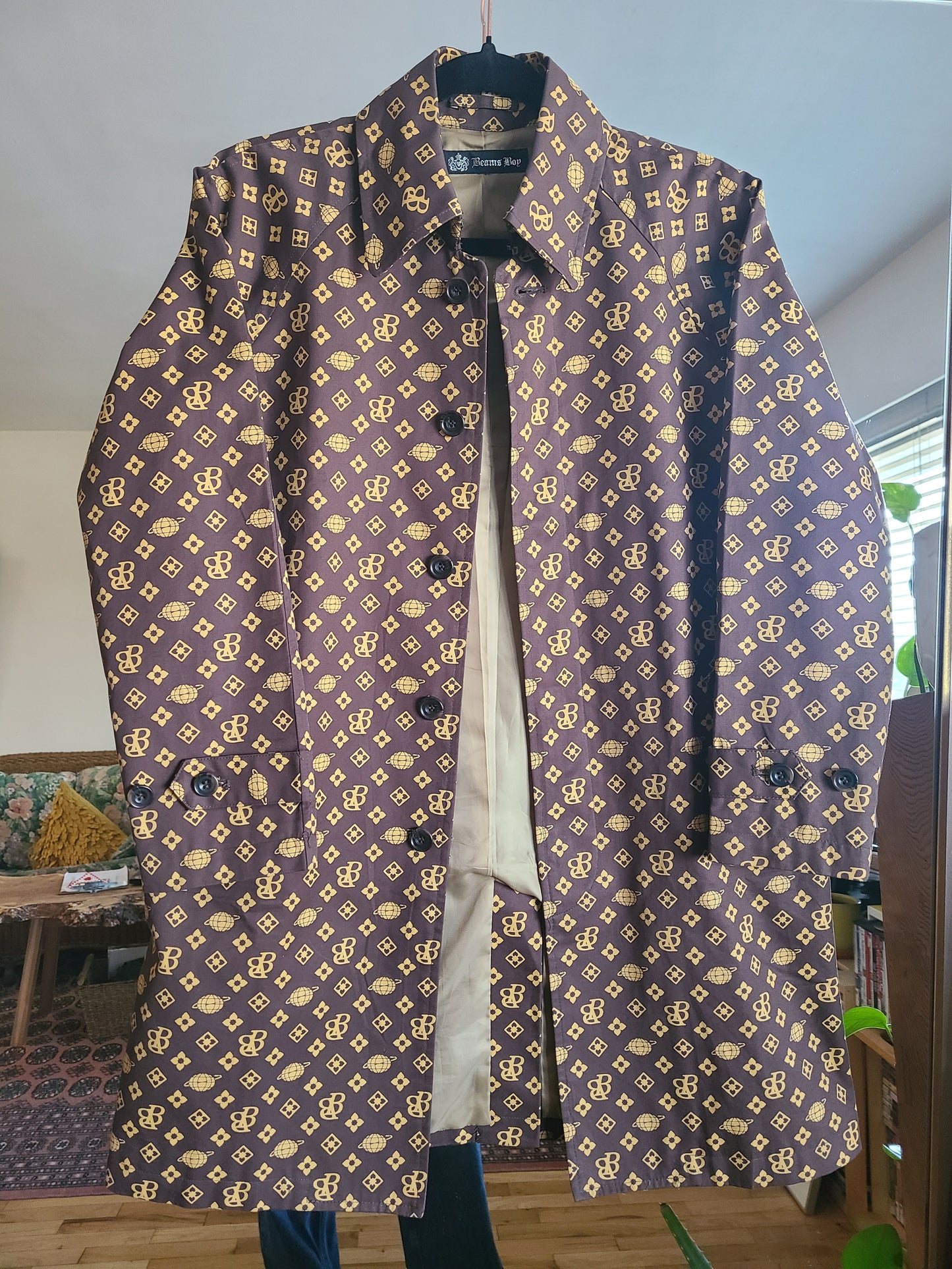 BEAMS BOY Vintage Late 90s Y2K Era Signature Monogram Jacket Coat S