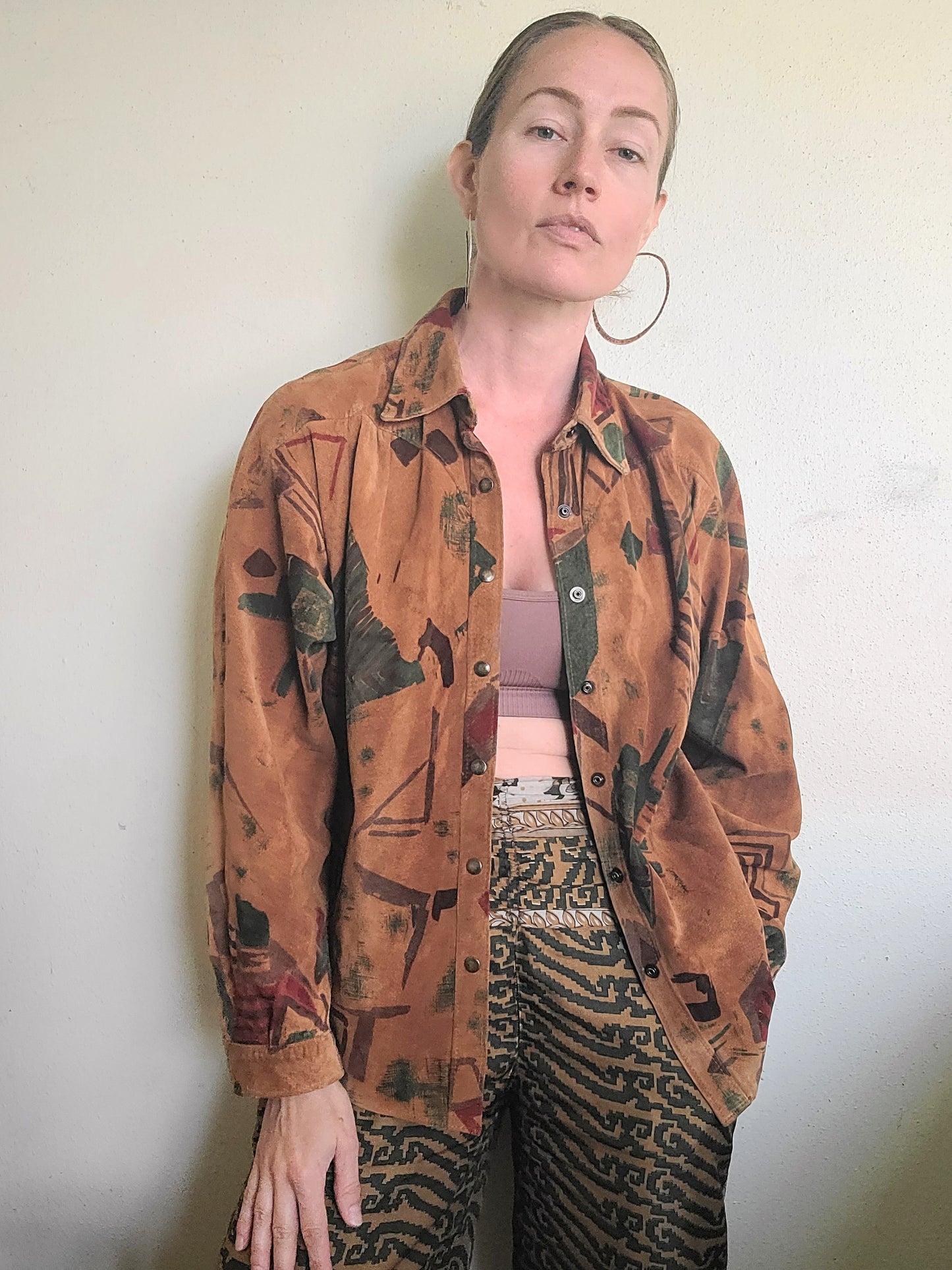 The Southwestern VTG 80s Handmade Suede Shirt Jacket S/M