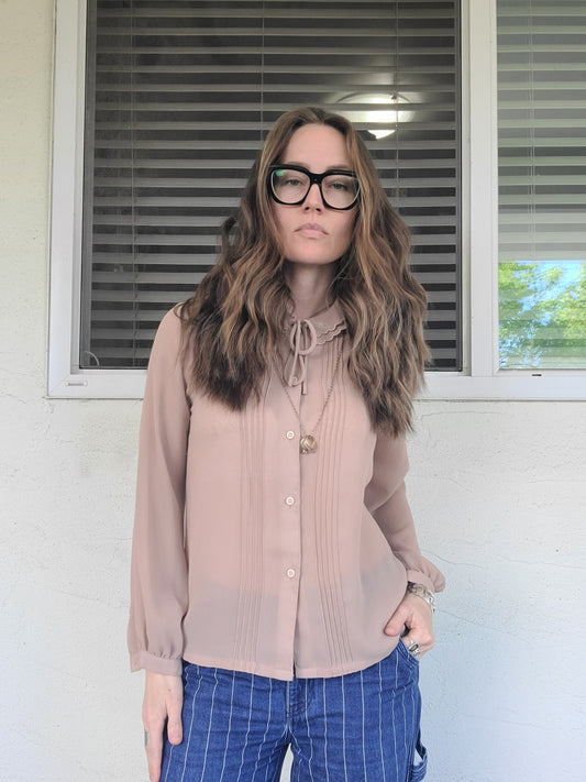 The Lady Edith Chiffon Vintage Blouse M