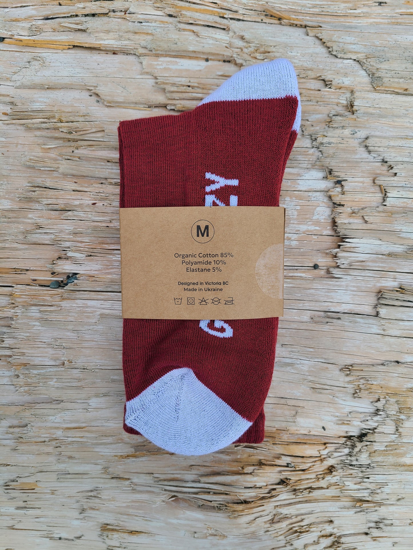 The GoodLazy Athletic Retro Organic Cotton Crew Sock - Dark Red