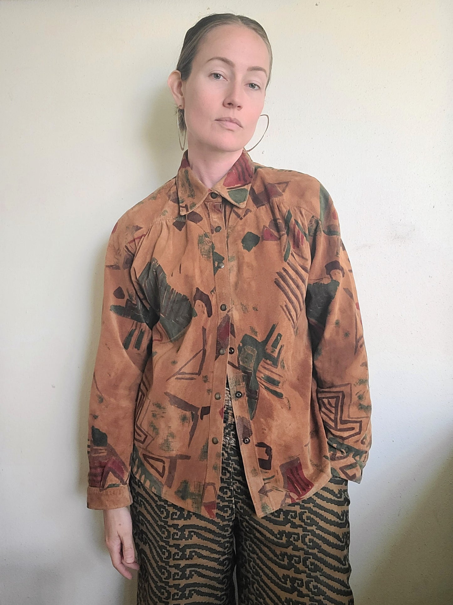 The Southwestern VTG 80s Handmade Suede Shirt Jacket S/M