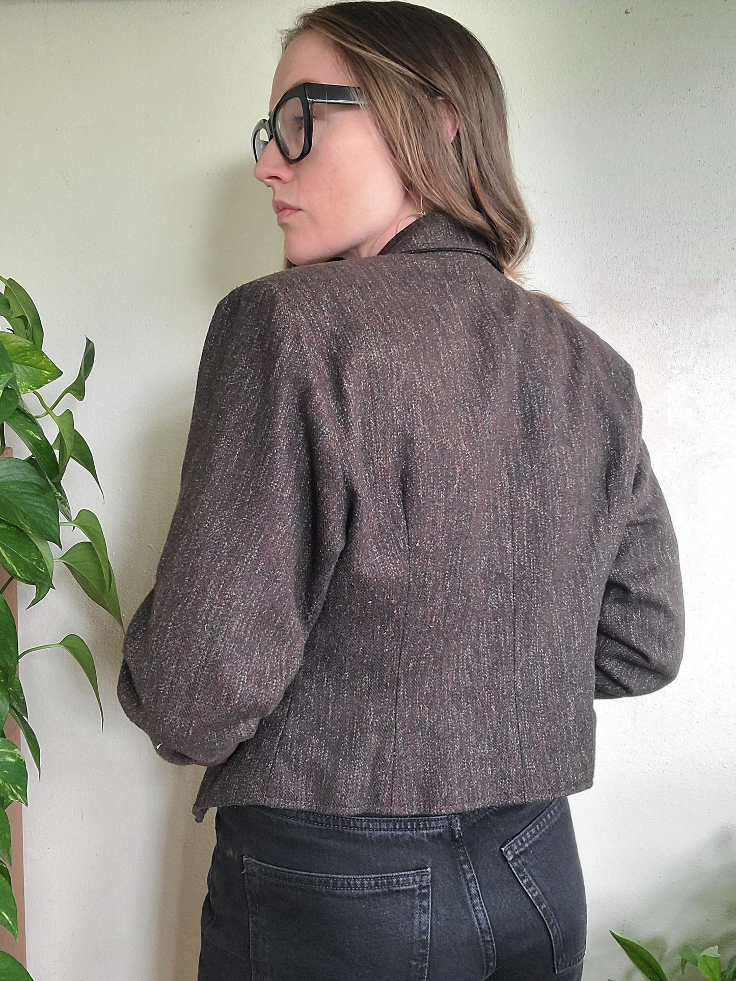 The Coffee Shop Writer Vintage 80s Wool Cropped Blazer M