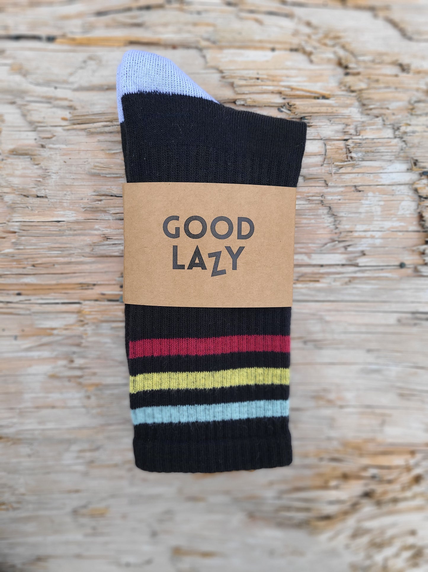 The GoodLazy Athletic Retro Organic Cotton Crew Sock - Black