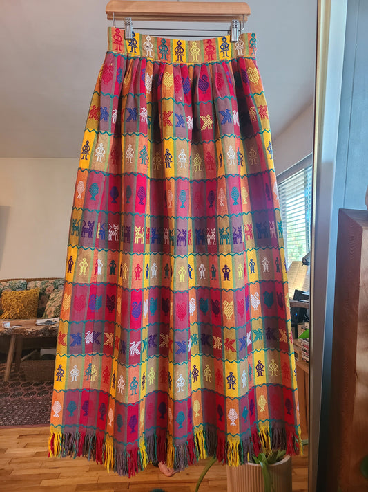 The Nia 1970s Handwoven Bohemian Vintage Maxi Skirt 28