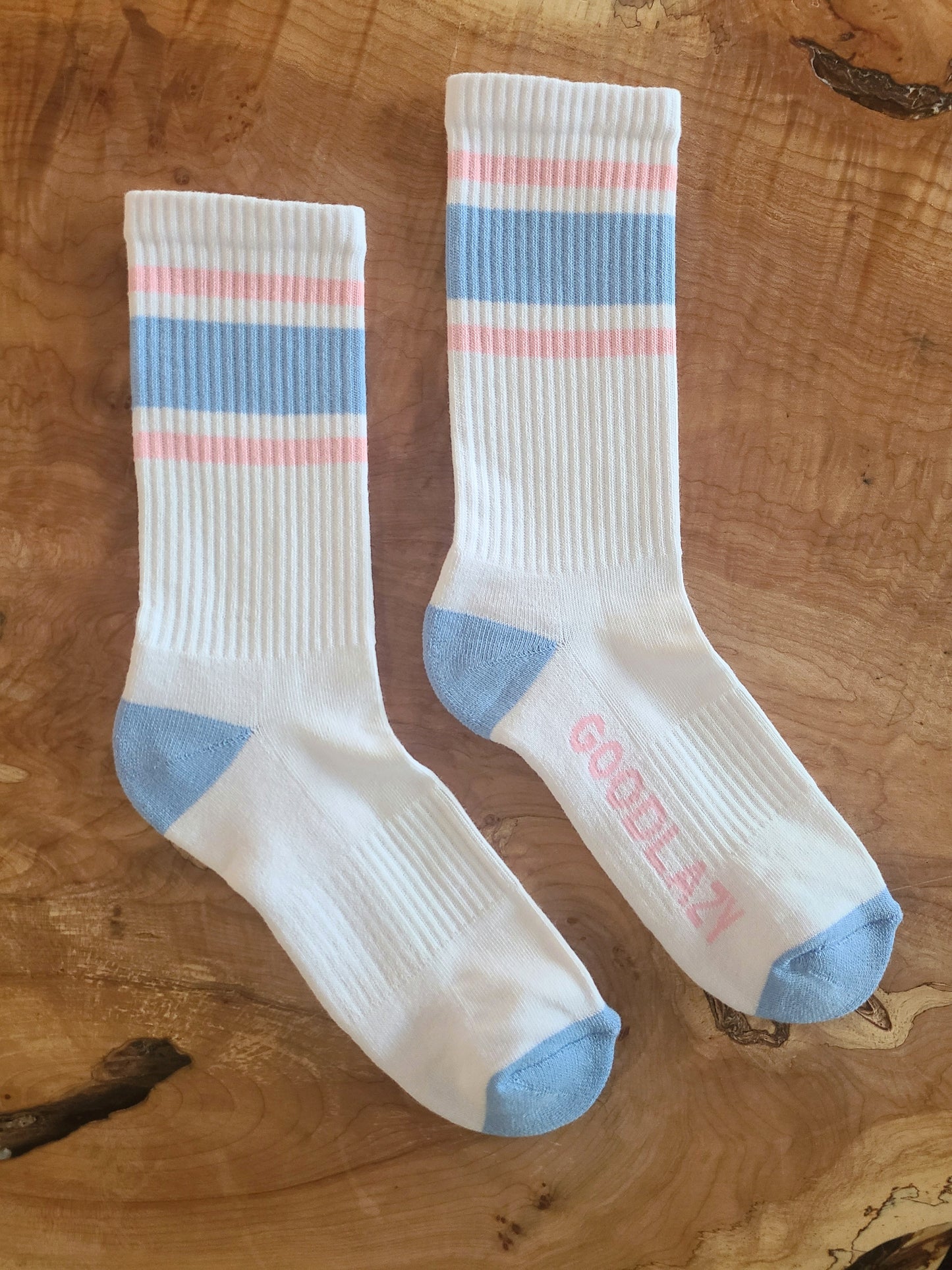 The GoodLazy Retro Athletic Organic Cotton Crew Sock - White