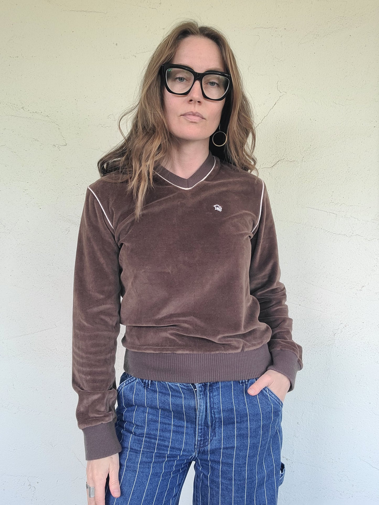 The Christian Dior Monsieur Vintage Velour Long Sleeve Pullover S