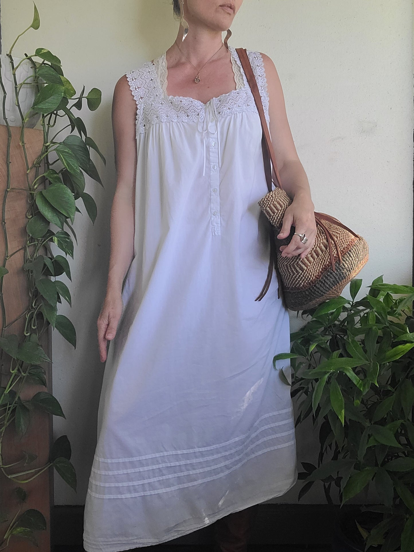 The Felicity White Cotton Nightgown Dress XL