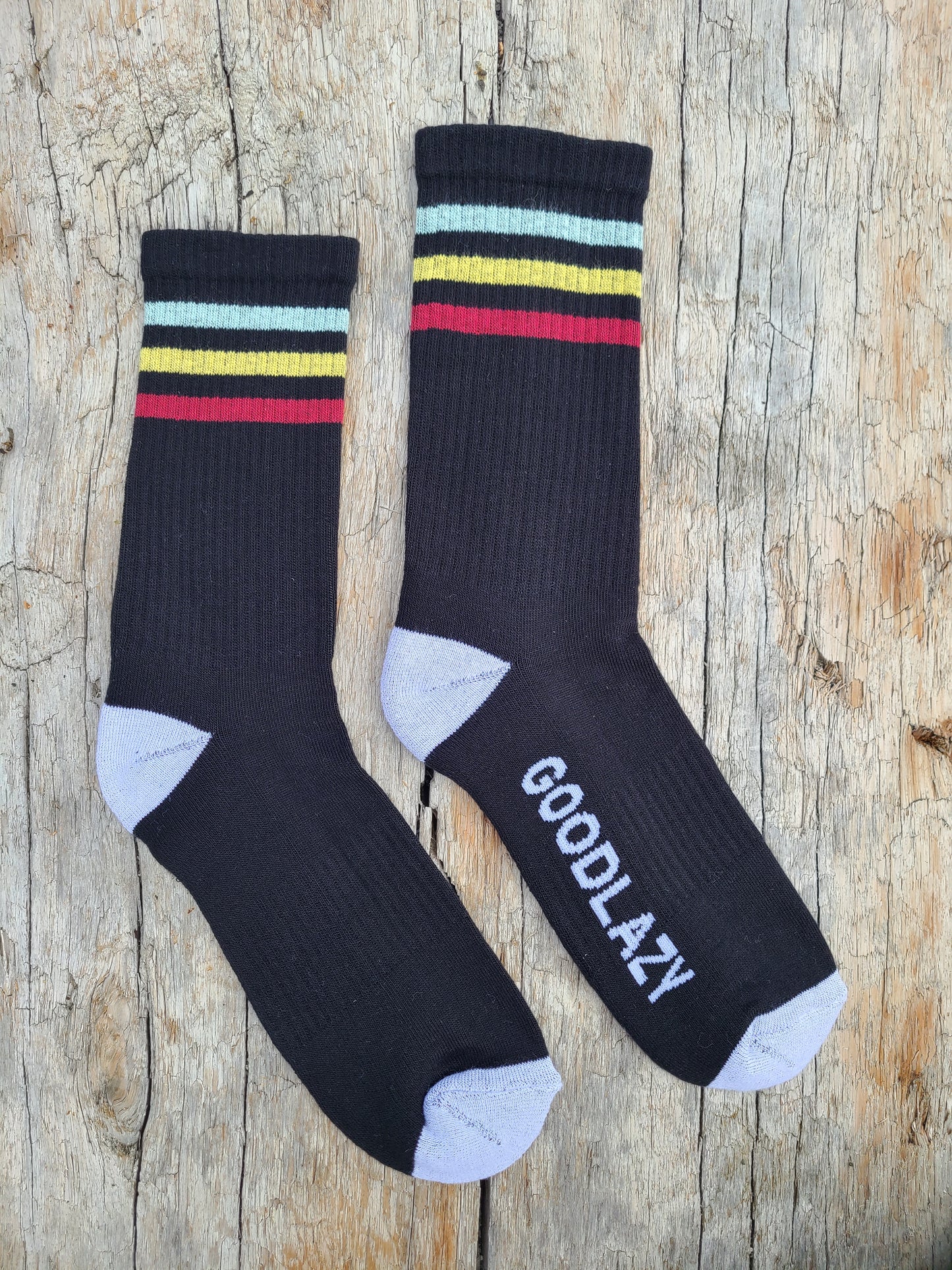 The GoodLazy Athletic Retro Organic Cotton Crew Sock - Black