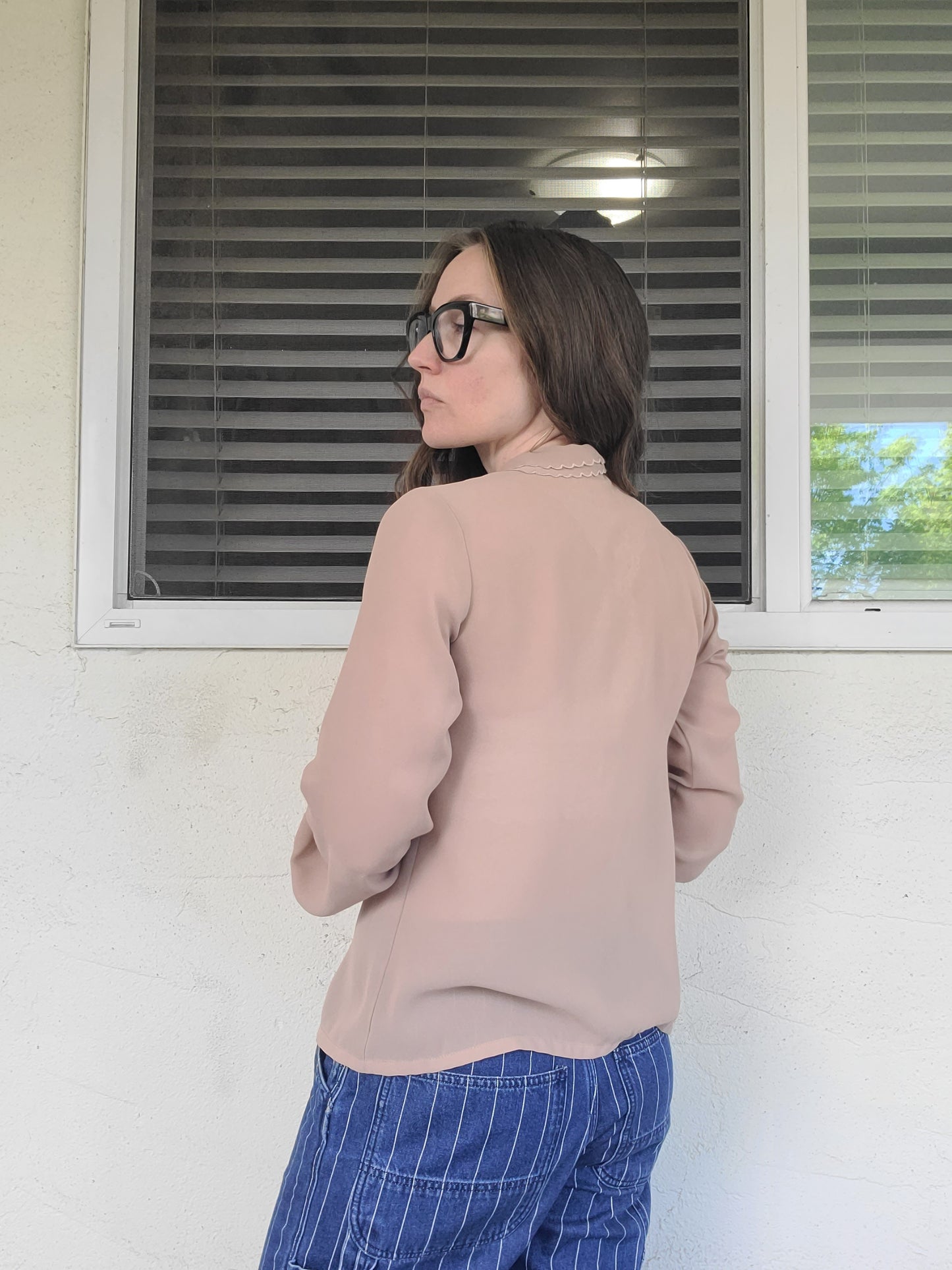 The Lady Edith Chiffon Vintage Blouse M
