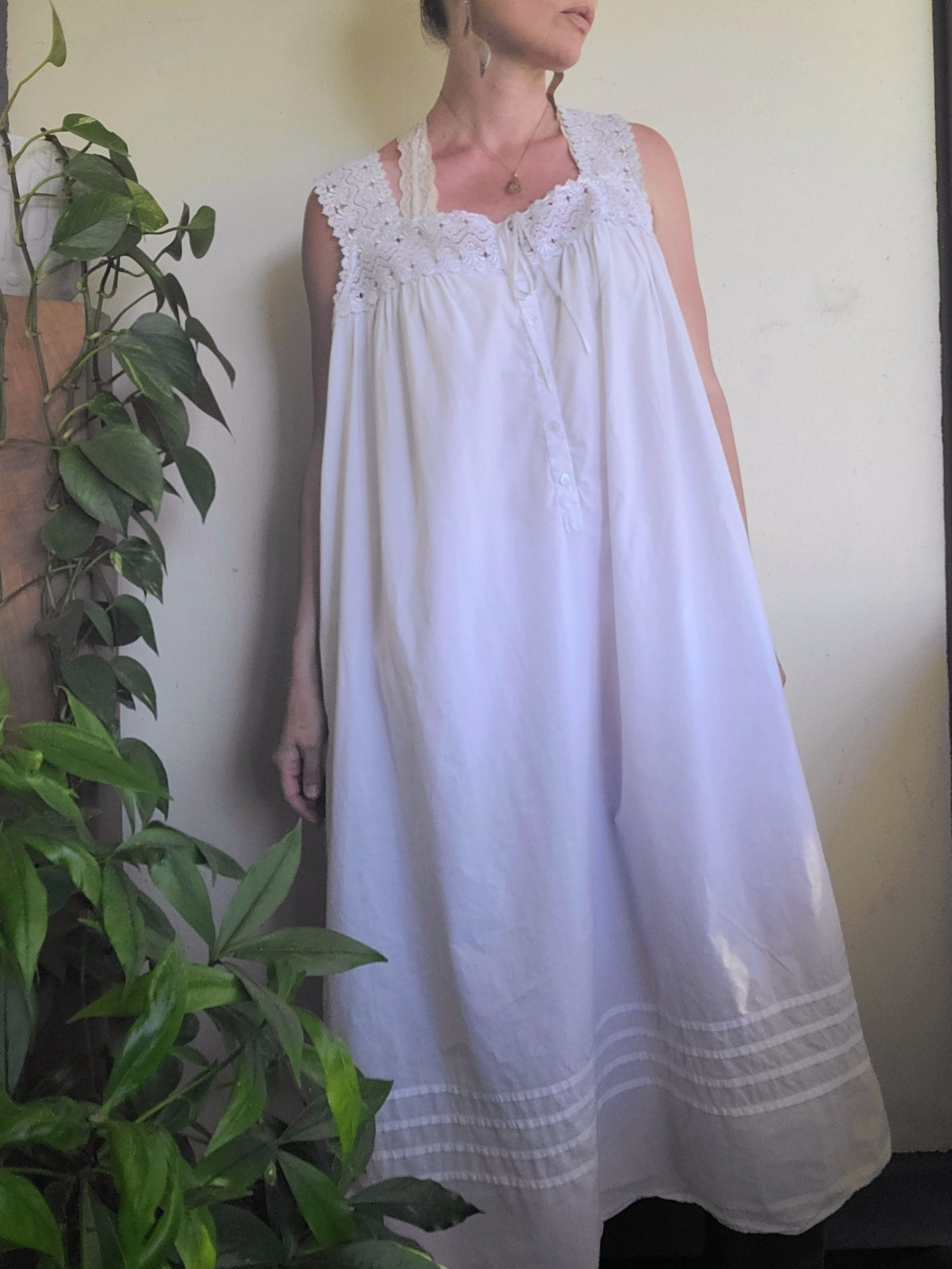 The Felicity White Cotton Nightgown Dress XL