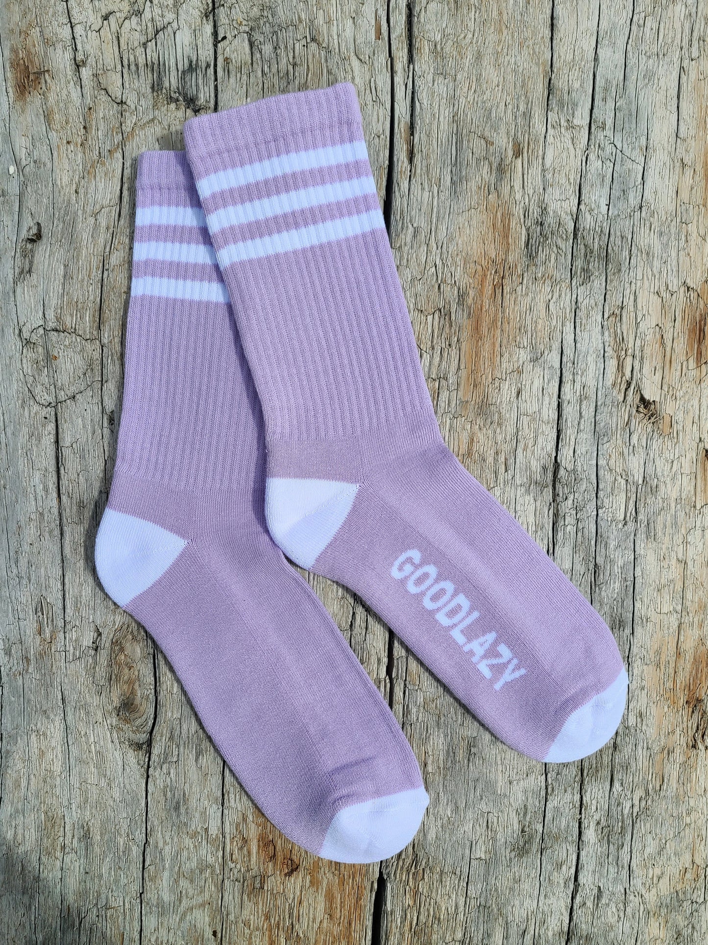 The GoodLazy Athletic Retro Organic Cotton Crew Sock - Lilac