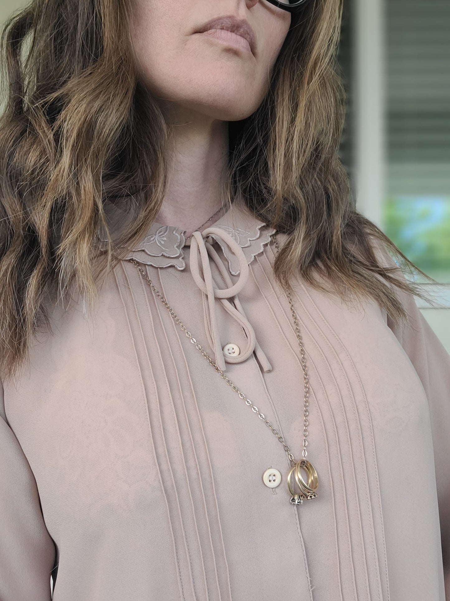 The Lady Edith Chiffon Vintage Blouse M