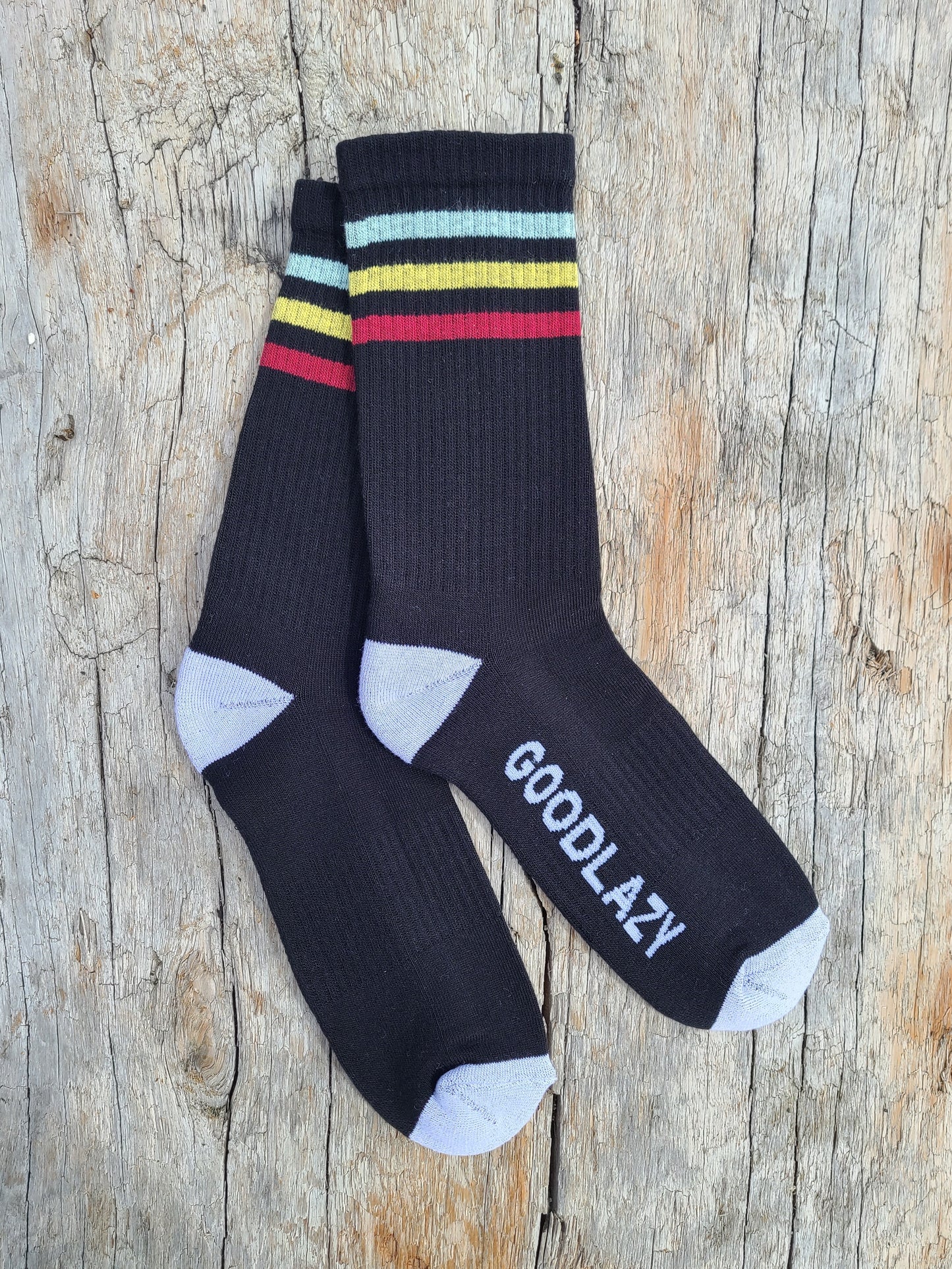 The GoodLazy Athletic Retro Organic Cotton Crew Sock - Black