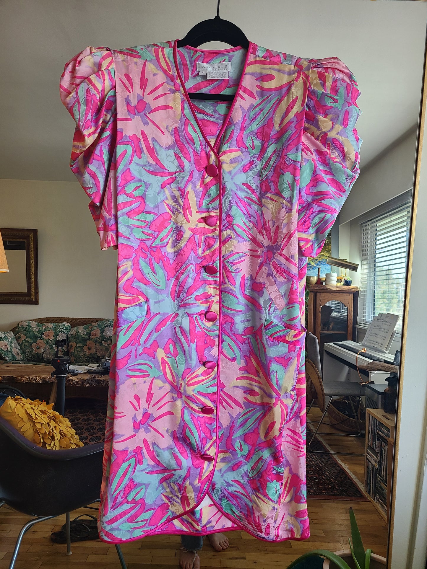 The Flora Kung II New York Vintage 1980s Silk Dress L