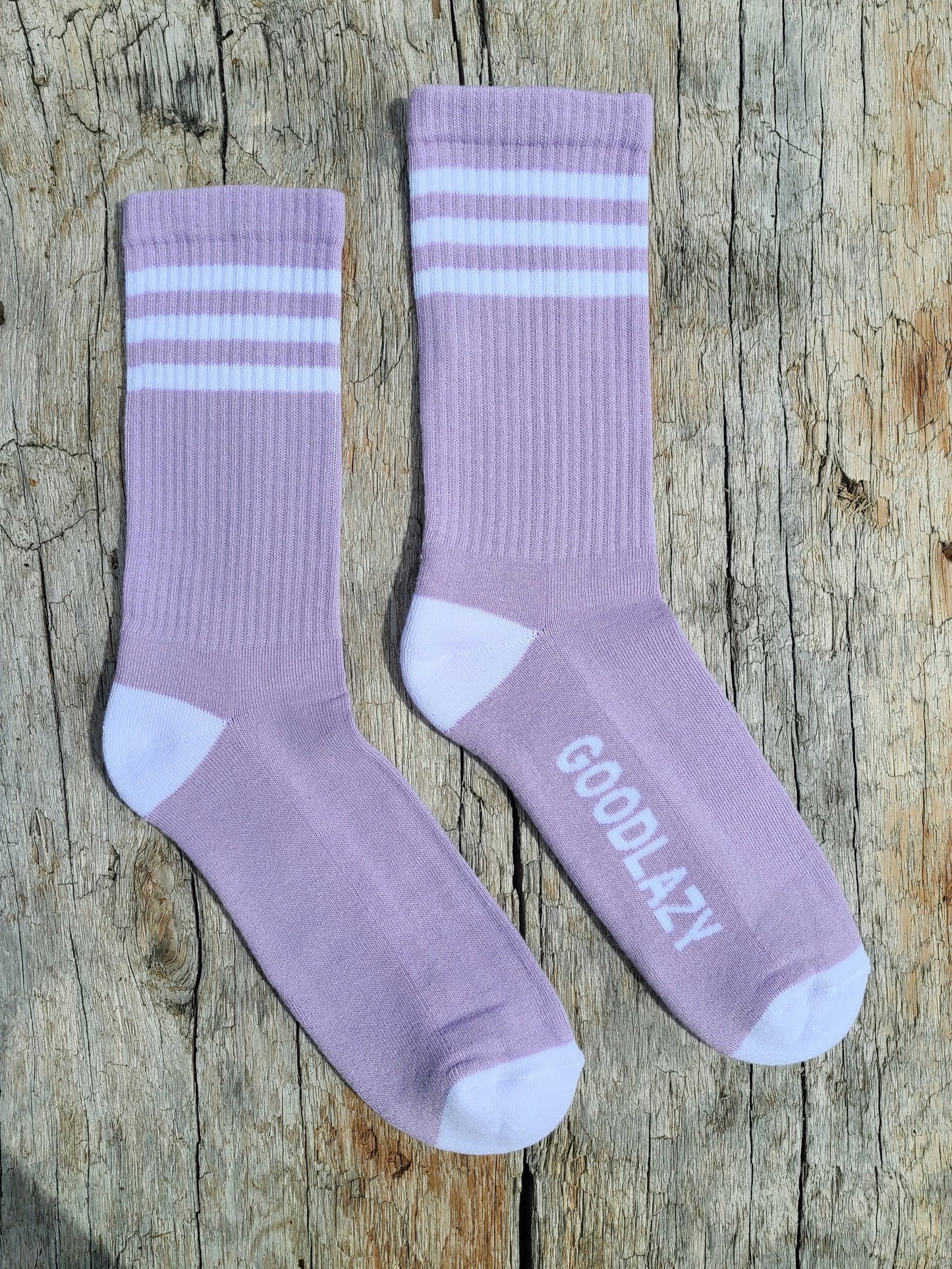 The GoodLazy Athletic Retro Organic Cotton Crew Sock - Lilac