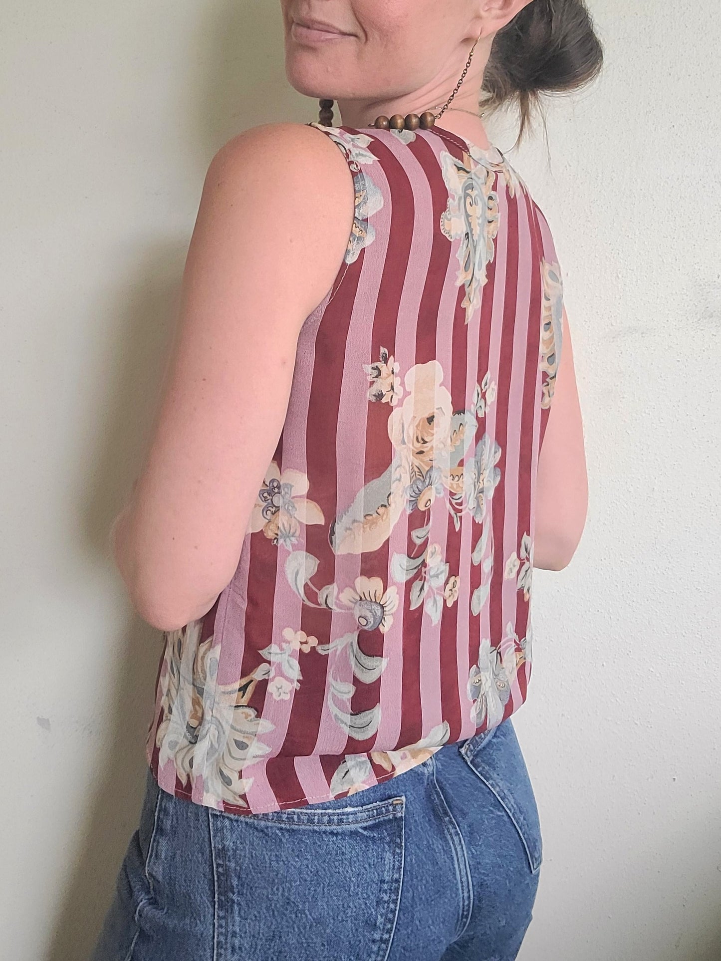 The Carrie 90s Sheer Sleeveless Blouse S/M