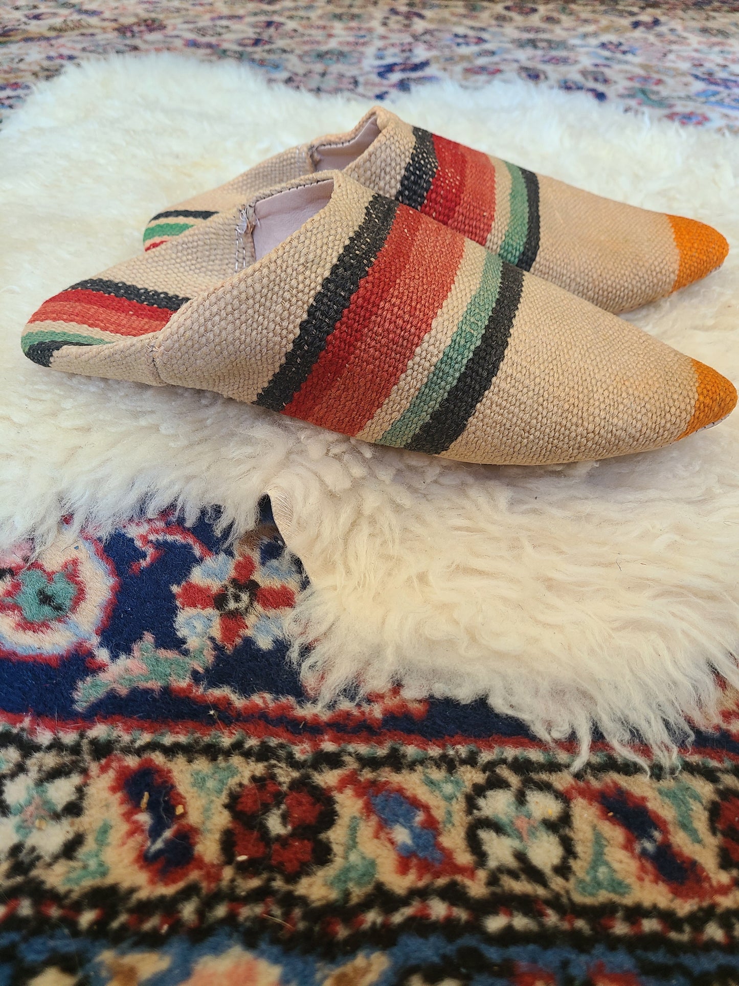 Upcycled Moroccan Kilim Slippers L [NEW]