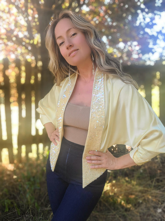 The Golden Yellow Sequined Dinner Jacket
