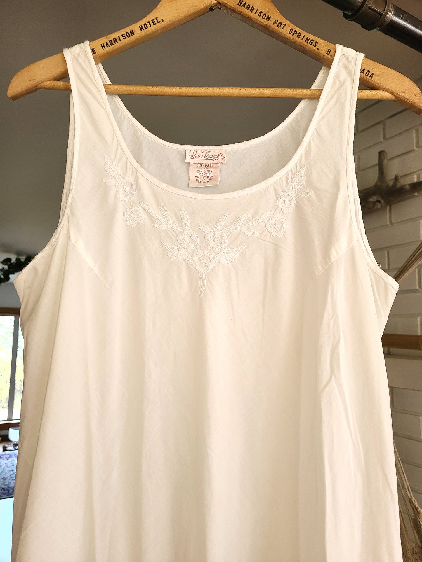 The April Embroidered White Cotton Summer Dress L